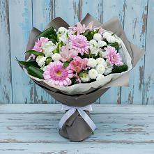 Букет цветов из:  Герберы, Альстромерии и Хризантемы в Харпе