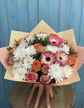 Букет цветов из:  Розы, Герберы и Хризантемы #REPLACE_PRED# Харпе