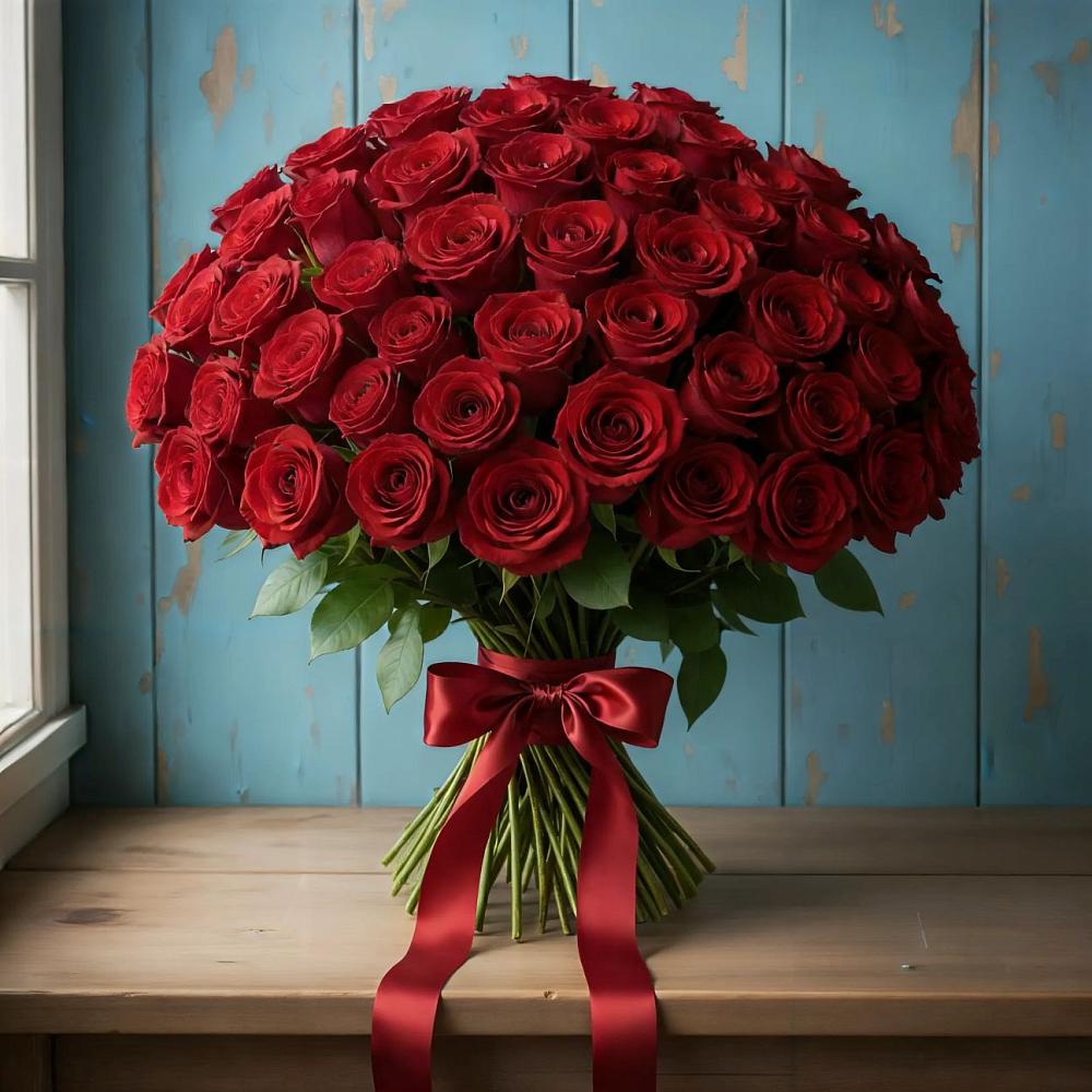 Букет Красные розы Блэк Меджик в Харпе