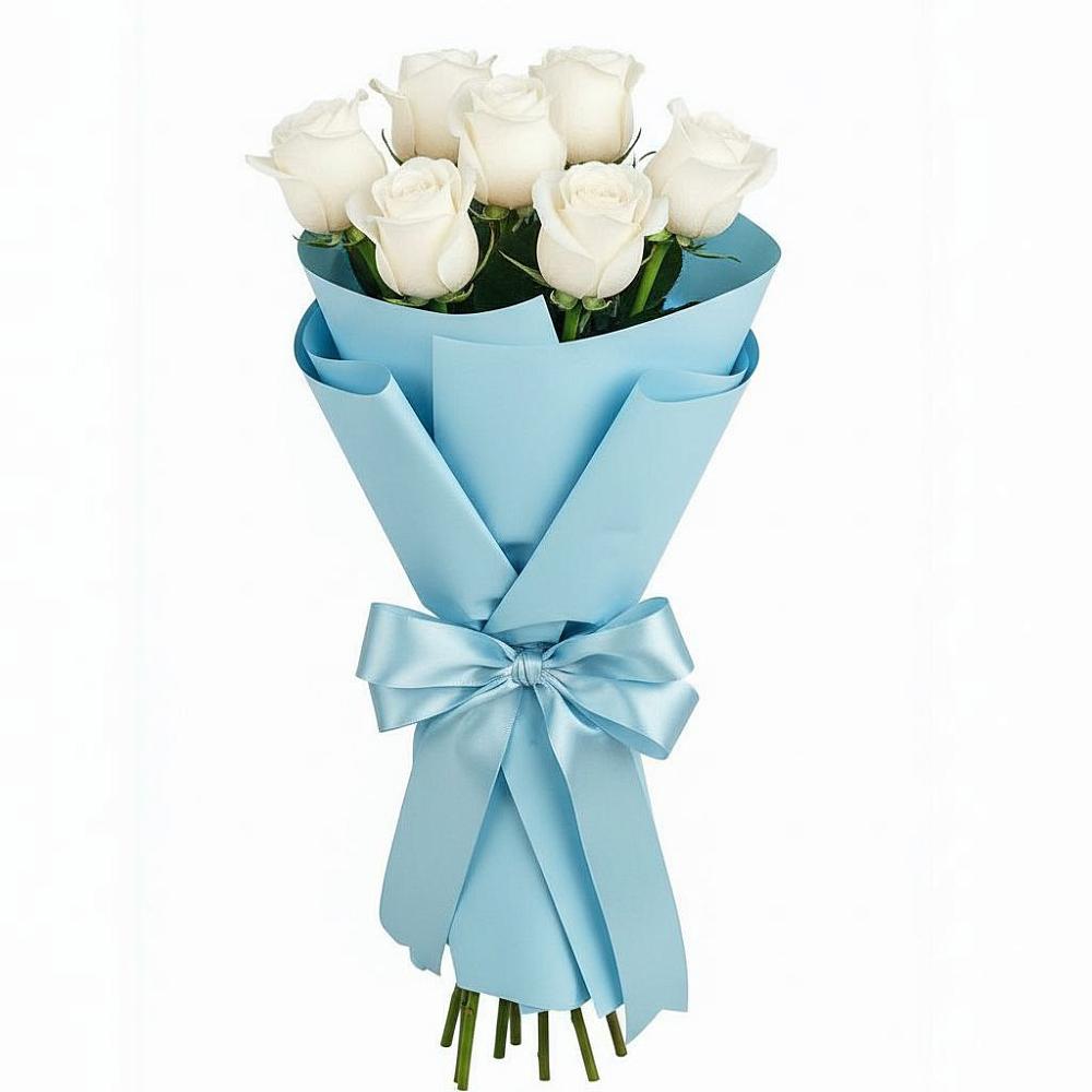 Букет 7 белых роз Проуд в Харпе