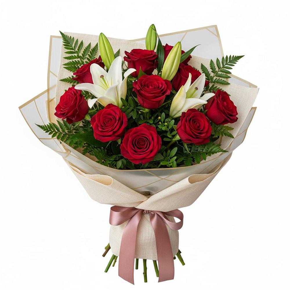 Букет цветов из: Лилии и Розы в Харпе