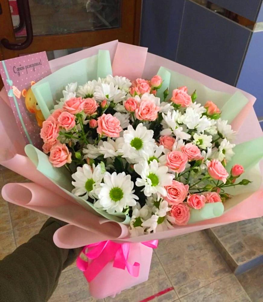 Букет цветов из: Розы и Хризантемы в Харпе