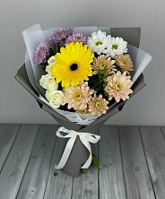 Букет цветов из:  Розы, Герберы и Хризантемы в Харпе
