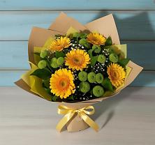 Букет цветов из:  Герберы и Хризантемы в Харпе