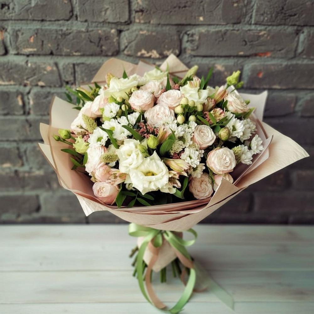 Букет цветов из: Альстромерии, Розы и Хризантемы в Харпе