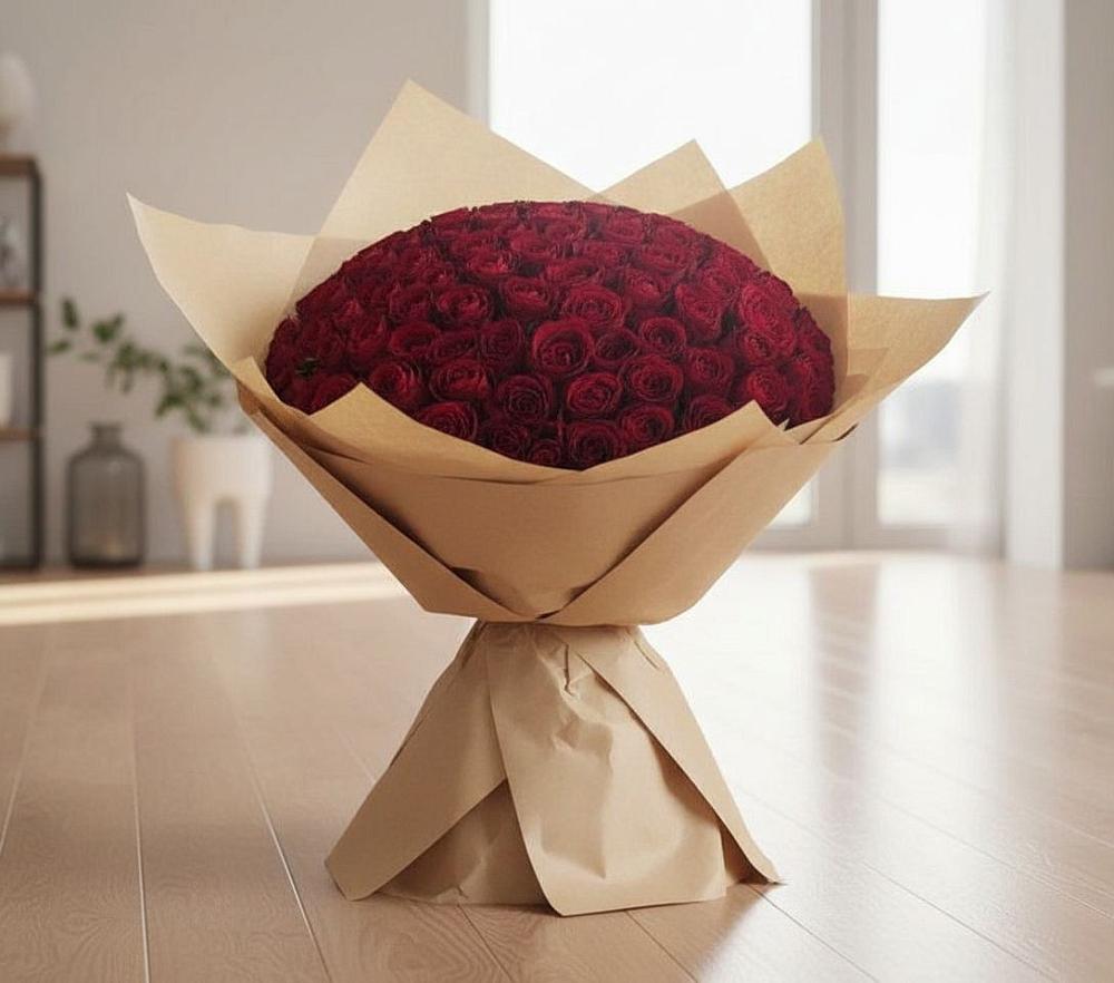 Букет 101 Красная роза в Харпе
