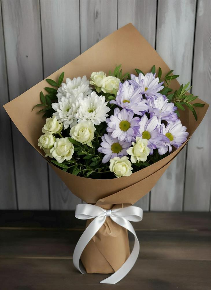 Букет цветов из: Хризантемы и Розы в Харпе